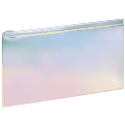 Exacompta Flat - Housse for pens / pencils / papers / cell phone - polychlorure de vinyle (PVC) - transparent, iris - Publicité Exacompta Flat - Housse for pens / pencils / papers / cell phone - polychlorure de vinyle (PVC) - transparent, iris - Publicité