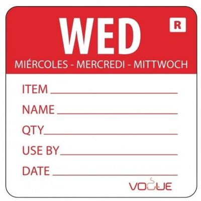 x 500 étiquettes Jour de la semaine - Vogue - - - Publicité x 500 étiquettes Jour de la semaine - Vogue - - - Publicité