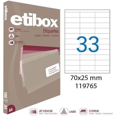 Non communiqué Boite De 3300 Étiquettes - Format 70X25Mm - Etibox - Apli 119765 - Publicité Non communiqué Boite De 3300 Étiquettes - Format 70X25Mm - Etibox - Apli 119765 - Publicité