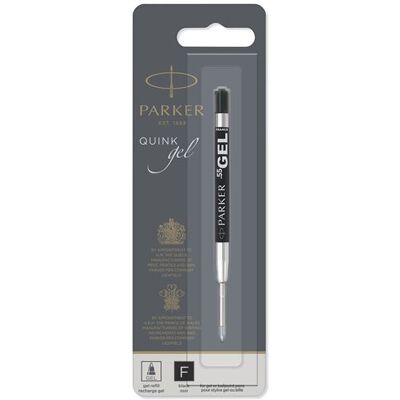 Non communiqué PARKER recharge Quink gel pour Stylo bille , pointe fine, noire, blister X 1 Noir - Publicité Non communiqué PARKER recharge Quink gel pour Stylo bille , pointe fine, noire, blister X 1 Noir - Publicité