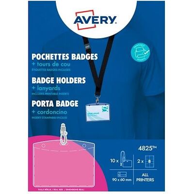 Non communiqué Badges 60 x 90 mm avec tour de cou et mousqueton - Boite de 10 - Transparent - Avery Transparent - Publicité Non communiqué Badges 60 x 90 mm avec tour de cou et mousqueton - Boite de 10 - Transparent - Avery Transparent - Publicité