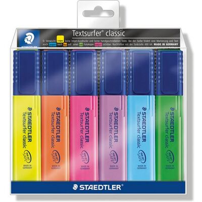 STAEDTLER Surligneur 'Textsurfer Classic', étui de 6 - Publicité STAEDTLER Surligneur 'Textsurfer Classic', étui de 6 - Publicité