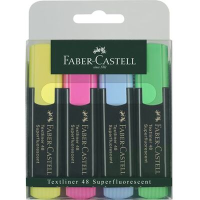 FABER-CASTELL Surligneur TEXTLINER 48 REFILL, étui de 4 - Publicité FABER-CASTELL Surligneur TEXTLINER 48 REFILL, étui de 4 - Publicité