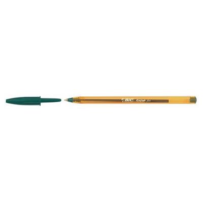 Boite de 50 stylos bille BIC verts corps orange pointe fine Vert - Publicité Boite de 50 stylos bille BIC verts corps orange pointe fine Vert - Publicité