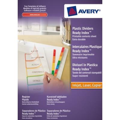 Avery - 5260501 - 1 jeu intercalaires polypro perforées blanc touches assorties readyindex (sommaire personnalisable). a4. impre - Publicité Avery - 5260501 - 1 jeu intercalaires polypro perforées blanc touches assorties readyindex (sommaire personnalisable). a4. impre - Publicité