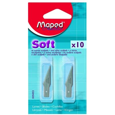 10 Lames de rechange pour Scalpel Maped Soft et autres - Publicité 10 Lames de rechange pour Scalpel Maped Soft et autres - Publicité