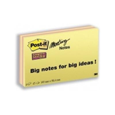 3M SUPER STICKY MEETING NOTES PADS 4 149X98.4MM - Publicité 3M SUPER STICKY MEETING NOTES PADS 4 149X98.4MM - Publicité