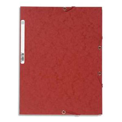 VISIODIRECT Lot de 25 chemises 3 rabats et élastique , en carte lustrée 5/10e, 400gr. Format 24 x 32cm. Coloris rouge - Publicité VISIODIRECT Lot de 25 chemises 3 rabats et élastique , en carte lustrée 5/10e, 400gr. Format 24 x 32cm. Coloris rouge - Publicité