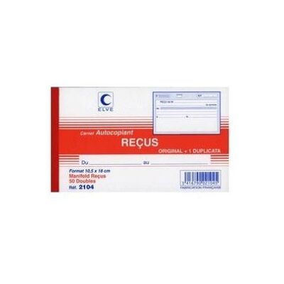 Manifold recus sans tva 105x180 50 2+0 ncr elve 2104 - Publicité Manifold recus sans tva 105x180 50 2+0 ncr elve 2104 - Publicité
