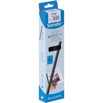 Serodo Exacompta Boîte de 25 baguettes à relier 9mm Capacité 90 feuilles Noir Noir - Publicité Serodo Exacompta Boîte de 25 baguettes à relier 9mm Capacité 90 feuilles Noir Noir - Publicité