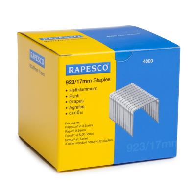 Rapesco Lot de 4 Boites de 1000 Agrafes Galvanisées 923/17mm type 23 - Publicité Rapesco Lot de 4 Boites de 1000 Agrafes Galvanisées 923/17mm type 23 - Publicité