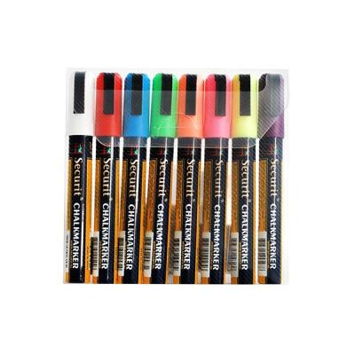 Securit 8 feutres craie 2-6mm Blanc, Rouge, bleu, jaune, vert, rose, orange, violet Multicolore - Publicité Securit 8 feutres craie 2-6mm Blanc, Rouge, bleu, jaune, vert, rose, orange, violet Multicolore - Publicité