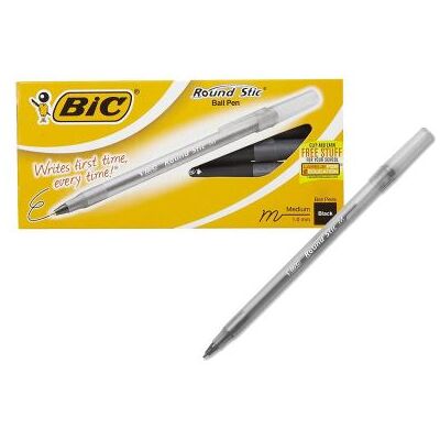 Aucune Stylo Bic Round Stic Noir Noir - Publicité Aucune Stylo Bic Round Stic Noir Noir - Publicité
