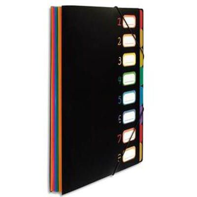 VISIODIRECT Lot de 12 trieurs RAINBOW 8 compartiments à soufflet en polypro 5/10, extérieur noir intérieur multicolore - Publicité VISIODIRECT Lot de 12 trieurs RAINBOW 8 compartiments à soufflet en polypro 5/10, extérieur noir intérieur multicolore - Publicité
