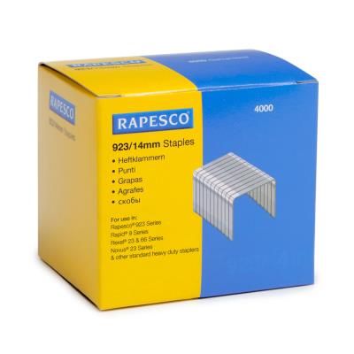 Rapesco Lot de 4 Boites de 1000 Agrafes Galvanisées 923/14mm type 23 - Publicité Rapesco Lot de 4 Boites de 1000 Agrafes Galvanisées 923/14mm type 23 - Publicité