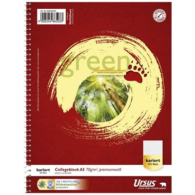 Ursus Classic Cahier - Écologique, A5, 160 pages - Cahier - Publicité Ursus Classic Cahier - Écologique, A5, 160 pages - Cahier - Publicité