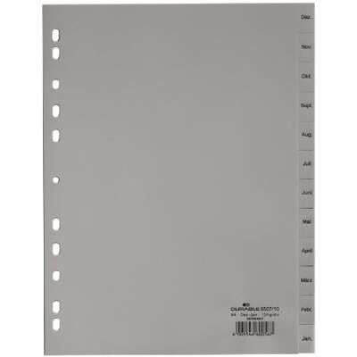 Durable 650710 répertoire avec mois de décembre à janvier (en langue allemande) 12 onglets avec perforation universelle gris lot - Publicité Durable 650710 répertoire avec mois de décembre à janvier (en langue allemande) 12 onglets avec perforation universelle gris lot - Publicité