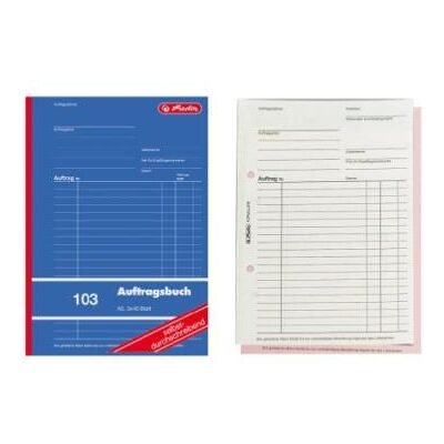 Herlitz Modèle 103 Cahier de Formulaires A5 Autocopiants - Publicité Herlitz Modèle 103 Cahier de Formulaires A5 Autocopiants - Publicité