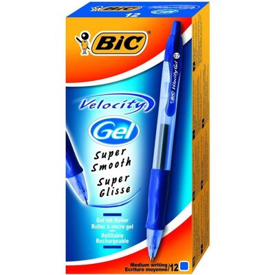 Roller Encre Gel 0,7 Mm Bic Velocity Gel bleu Bleu - Publicité Roller Encre Gel 0,7 Mm Bic Velocity Gel bleu Bleu - Publicité