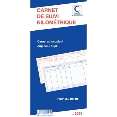 Elvé carnet de suivi kilométrique spiralé 50 dupli, 550 trajets 29,7 x 140 elve 2094 - Publicité Elvé carnet de suivi kilométrique spiralé 50 dupli, 550 trajets 29,7 x 140 elve 2094 - Publicité