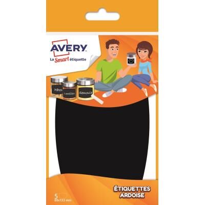Avery 5 Etiquettes ardoise - 8,9 x 13,3 cm - Publicité Avery 5 Etiquettes ardoise - 8,9 x 13,3 cm - Publicité