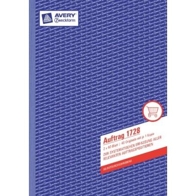 Avery zweckform formularbuch auftrag, sd, a4, 2 x 40 blatt 1728 - Publicité Avery zweckform formularbuch auftrag, sd, a4, 2 x 40 blatt 1728 - Publicité