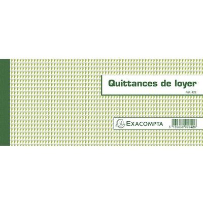 Carnet à souche Exacompta Quittances de loyer 50 feuillets - Publicité Carnet à souche Exacompta Quittances de loyer 50 feuillets - Publicité