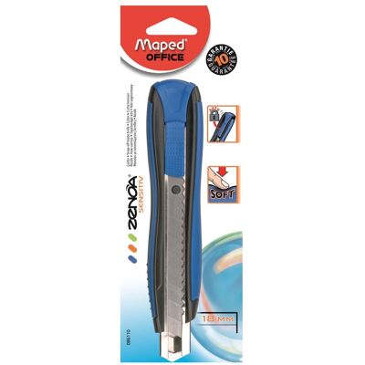 Cutter Maped Zénoa métal plastique 18 mm - Publicité Cutter Maped Zénoa métal plastique 18 mm - Publicité