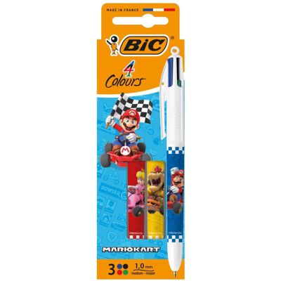 Etui de 3 Stylos à bille Bic 4 Couleurs Décors Edition Limitée Super Mario Multicolore - Publicité Etui de 3 Stylos à bille Bic 4 Couleurs Décors Edition Limitée Super Mario Multicolore - Publicité