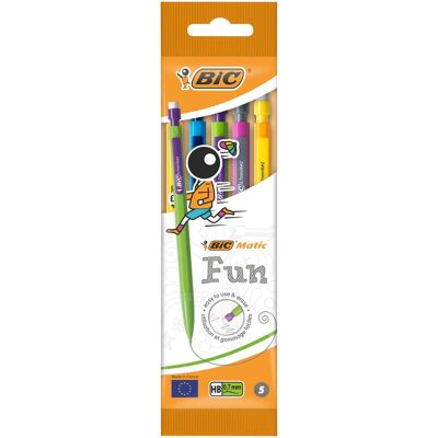 Pochette de 5 porte-mines Bic Matic Fun 0,7 mm Multicolore - Publicité Pochette de 5 porte-mines Bic Matic Fun 0,7 mm Multicolore - Publicité