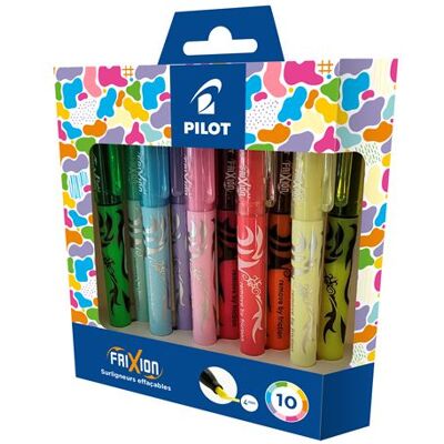 Lot 10 Surligneurs Pilot Pen Frixion Light Multicolore - Publicité Lot 10 Surligneurs Pilot Pen Frixion Light Multicolore - Publicité