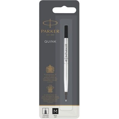 PARKER recharge Stylo Roller, pointe moyenne, noire, blister X 1 - Publicité PARKER recharge Stylo Roller, pointe moyenne, noire, blister X 1 - Publicité
