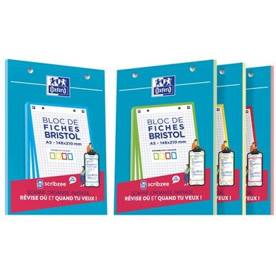 Bloc-notes de 30 fiches A5 quadrillées Oxford Bristol 2.0 Modèle aléatoire - Publicité Bloc-notes de 30 fiches A5 quadrillées Oxford Bristol 2.0 Modèle aléatoire - Publicité