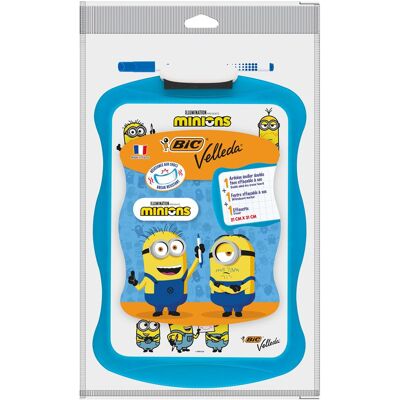 Ardoise écolier BIC Velleda Minions double face effaçable à sec 20 x 31 cm + 1 feutre effaçable et 1 effacette inclus Multicolore - Publicité Ardoise écolier BIC Velleda Minions double face effaçable à sec 20 x 31 cm + 1 feutre effaçable et 1 effacette inclus Multicolore - Publicité