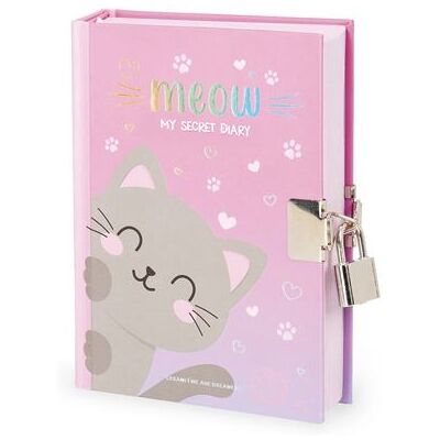 Journal Intime Avec Cadenas Chat Legami - Publicité Journal Intime Avec Cadenas Chat Legami - Publicité