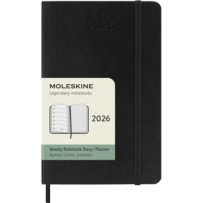 Agenda civil Moleskine 2026 12 mois Semainier Format Poche Souple Noir Noir - Publicité Agenda civil Moleskine 2026 12 mois Semainier Format Poche Souple Noir Noir - Publicité