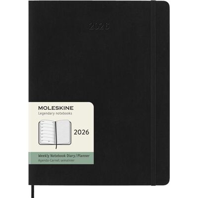 Agenda civil Moleskine 2026 12 mois Semainier Format XL Souple Noir Noir - Publicité Agenda civil Moleskine 2026 12 mois Semainier Format XL Souple Noir Noir - Publicité