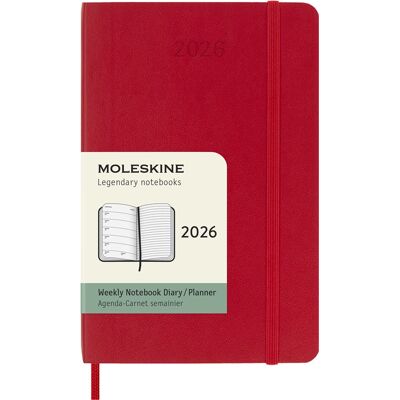 Agenda civil Moleskine 2026 12 mois Semainier Format Poche Souple Rouge Scarlet Rouge Scarlet - Publicité Agenda civil Moleskine 2026 12 mois Semainier Format Poche Souple Rouge Scarlet Rouge Scarlet - Publicité
