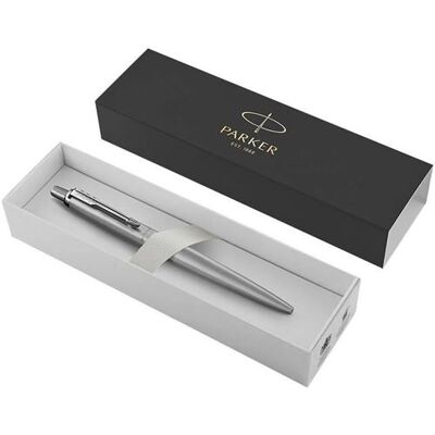 PARKER Jotter Edition spéciale XL Stylo bille, Monochrome acier , recharge bleue pointe moyenne, Coffret cadeau Acier - Publicité PARKER Jotter Edition spéciale XL Stylo bille, Monochrome acier , recharge bleue pointe moyenne, Coffret cadeau Acier - Publicité