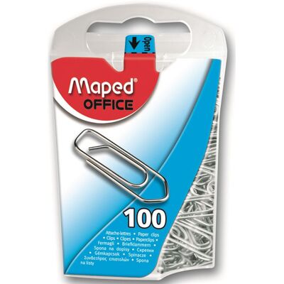 Boîte à 100 attaches lettres Maped en acier galvanisé 25 mm - Publicité Boîte à 100 attaches lettres Maped en acier galvanisé 25 mm - Publicité
