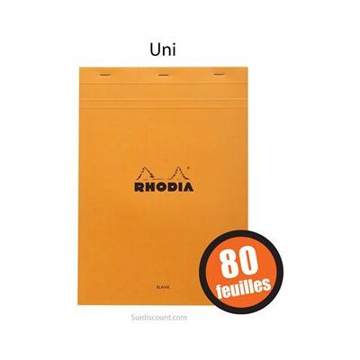 RHODIA BLOC ORANGE N18 A4 UNI - Publicité RHODIA BLOC ORANGE N18 A4 UNI - Publicité