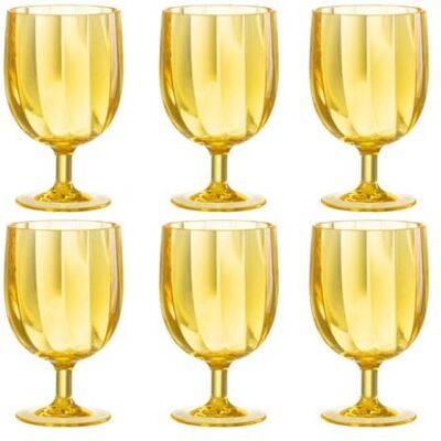 Non communiqué Lot de 6 Verres à Vin Réutilisable "Plastique" 31cl Jaune - Publicité Non communiqué Lot de 6 Verres à Vin Réutilisable "Plastique" 31cl Jaune - Publicité