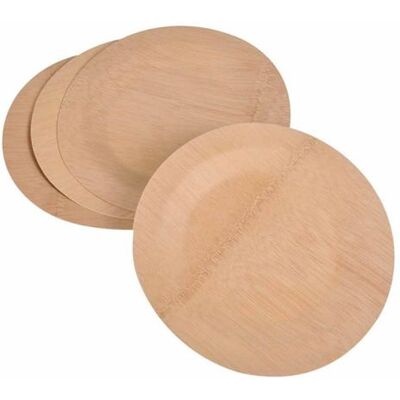 Non communiqué Lot de 4 Assiettes Rondes "Bambou" 23cm Naturel - Publicité Non communiqué Lot de 4 Assiettes Rondes "Bambou" 23cm Naturel - Publicité