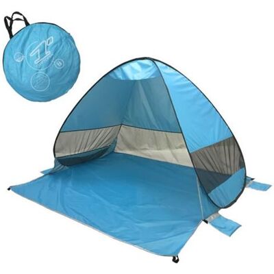 Non communiqué Tente de Plage Anti UV, Pop-up pliable et portable avec son sac - Bleu HobbyTech - Publicité Non communiqué Tente de Plage Anti UV, Pop-up pliable et portable avec son sac - Bleu HobbyTech - Publicité
