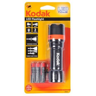Kodak Lampe Torche LED Flashlight 15cm Noir - Publicité Kodak Lampe Torche LED Flashlight 15cm Noir - Publicité