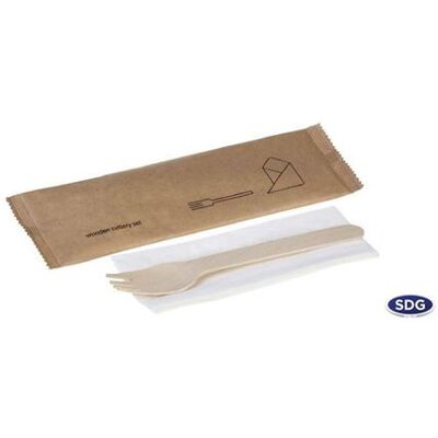Non communiqué Set de Couvert Fourchette en Bois Naturel et Serviette - SDG - x 250 - - Bois - Publicité Non communiqué Set de Couvert Fourchette en Bois Naturel et Serviette - SDG - x 250 - - Bois - Publicité