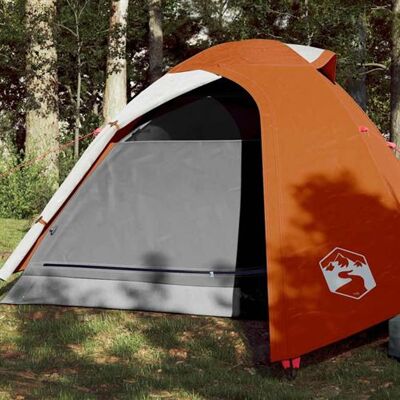 Tente de Camping vidaXL 2 Personnes Gris & Orange - Tente - Publicité Tente de Camping vidaXL 2 Personnes Gris & Orange - Tente - Publicité
