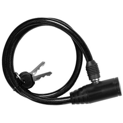 Non communiqué Câble Antivol à Tête Ronde Compacte avec Serrure à Clé pour Vélo et Trottinette Noir - Publicité Non communiqué Câble Antivol à Tête Ronde Compacte avec Serrure à Clé pour Vélo et Trottinette Noir - Publicité