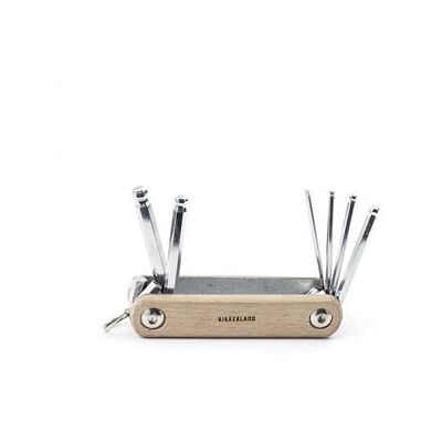 Kit d'outils pour vélo Kikkerland - Clés hexagonales en bois 6-en-1 - Publicité Kit d'outils pour vélo Kikkerland - Clés hexagonales en bois 6-en-1 - Publicité