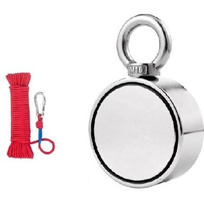 Non communiqué Aimant de Pêche Néodyme Double Face 94mm 300KG + Corde Tressé 10M - Publicité Non communiqué Aimant de Pêche Néodyme Double Face 94mm 300KG + Corde Tressé 10M - Publicité